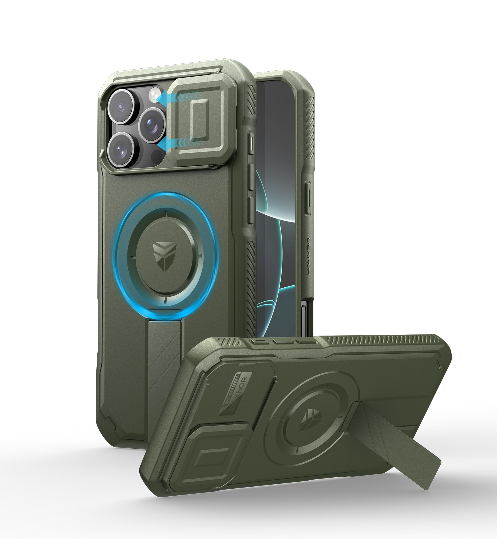 dexnor - for iPhone 16 Pro Max Case with Slide Camera Cover & Adjustable Kickstand - Army Green price history on PriceWatchPro