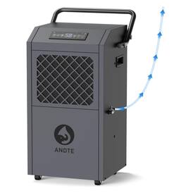 BEARSOLIM - 190 Pints Commercial Dehumidifier with Pump for 3,500 Sq. Ft. - Industrial-Grade Moisture Removal for Basements - Black