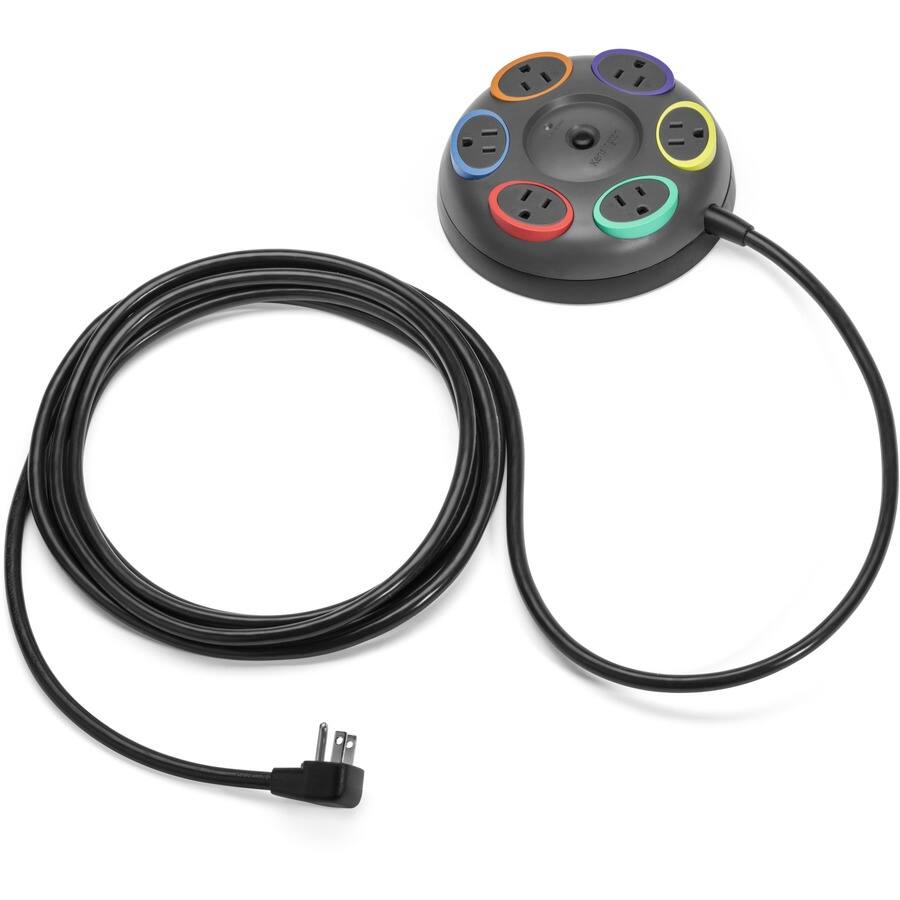 Alt View 1. Kensington - Kensington SmartSockets Table Top Surge Protector - 6 x NEMA 5-15R - 1500 J - 120 V AC Input - 120 V AC Output - 16 ft - Gray.