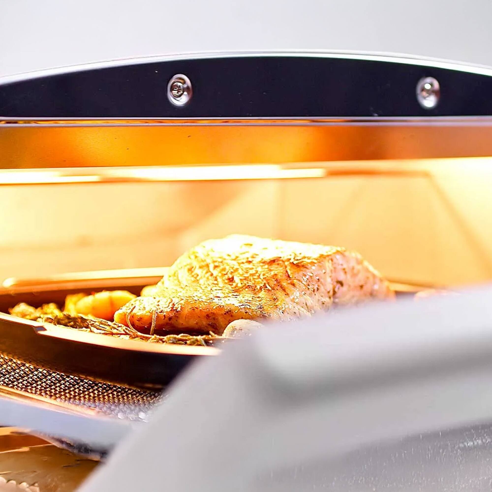 Alt View 4. HeatMate - HeatMate Countertop Toaster Oven w/Graphite Technology & Accessories, Olive - Olive Green.