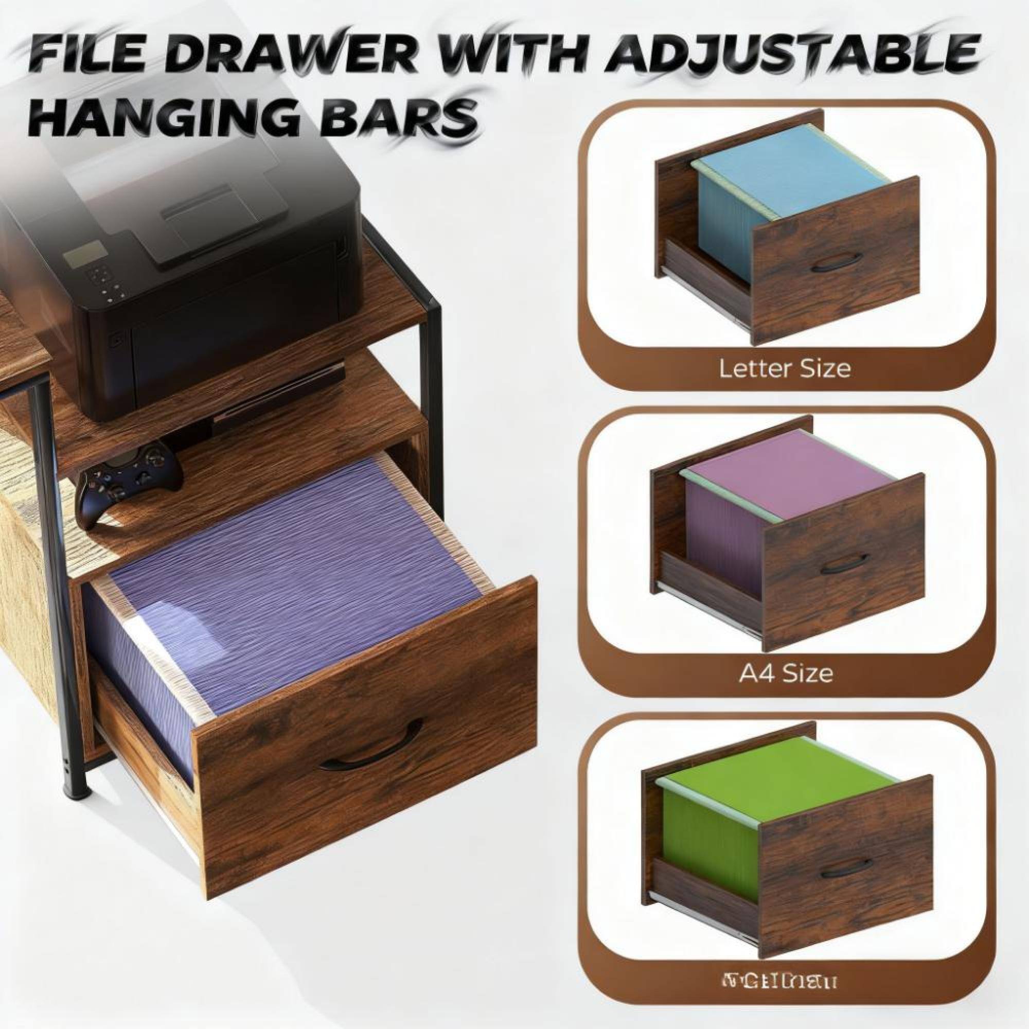 FILE DRAWER WITH ADJUSTABLE HANGING BARS

Letter Size

A4 Size