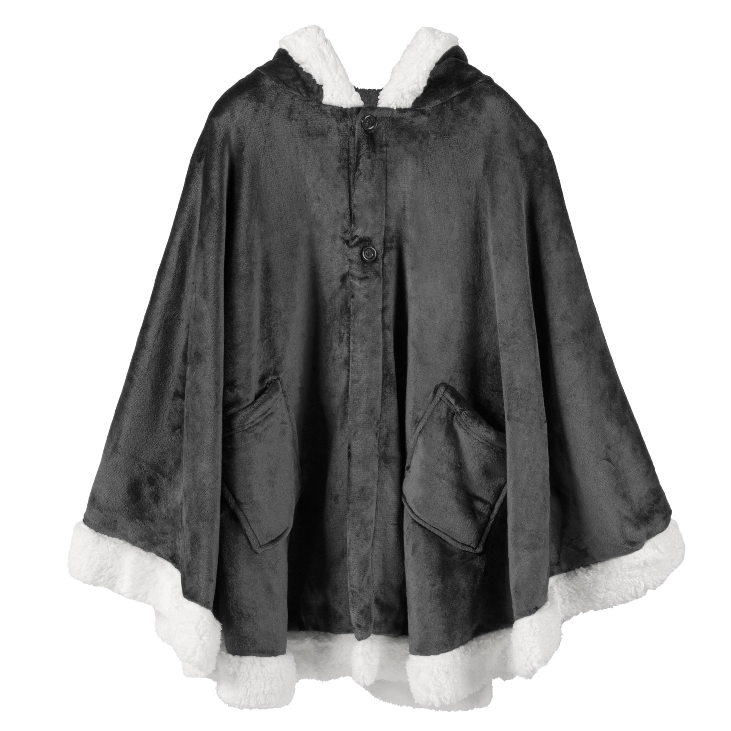 Alt View 8. Paradigms Interiors - Wearable Blanket For Adult Women Cozy Plush Fleece Poncho Cape With Hood Super Soft Shawl Angel Wrap Throw ... - Snowflake Blue-Fleece.