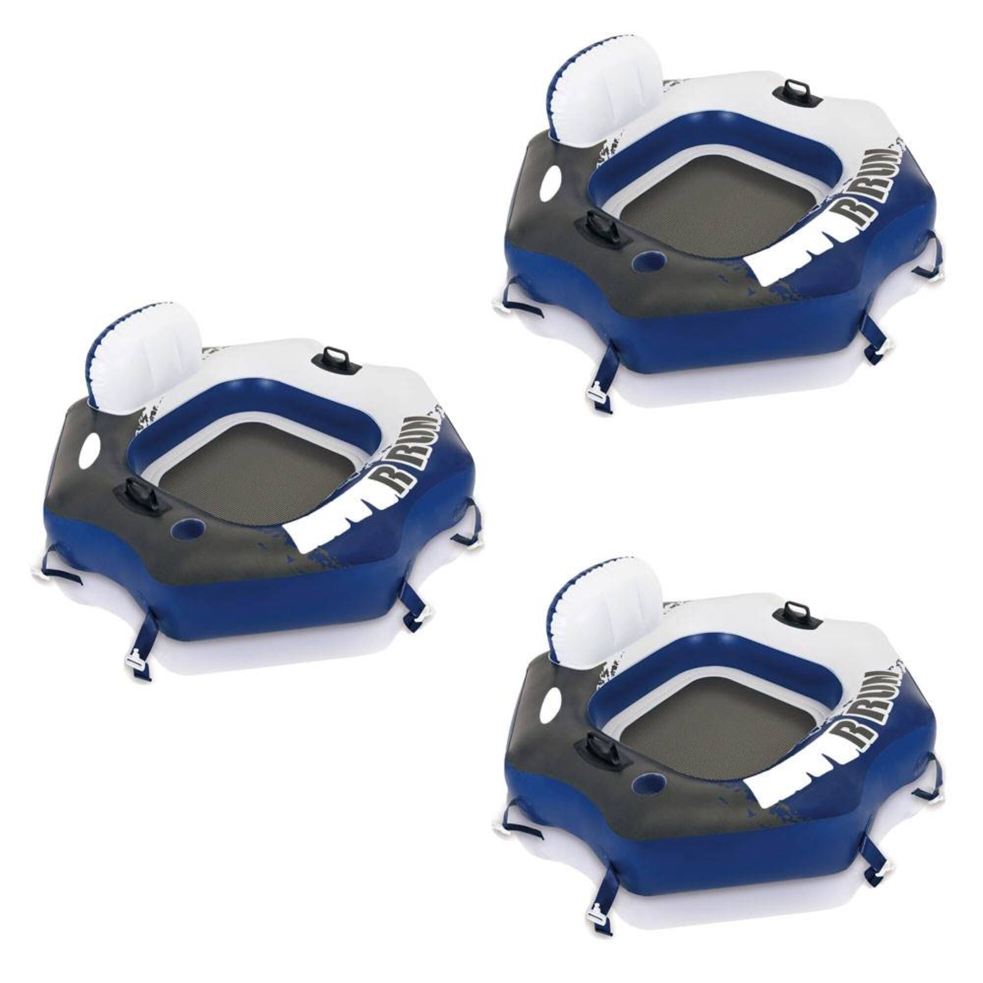 Angle. Intex - Intex 58854EP River Run Connect Lounge Inflatable Floating Water Tube (3 Pack) - Blue.