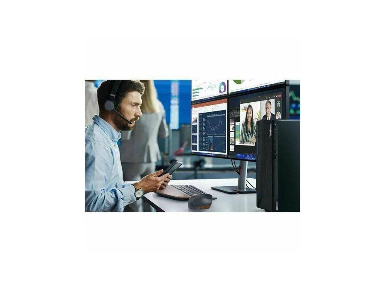 Alt View 4. Lenovo - ThinkCentre M90t Gen 5 Desktop - i7-14700, 16GB, 512GB SSD, UHD 770, Win 11 Pro, Wi-Fi 6E - Black.