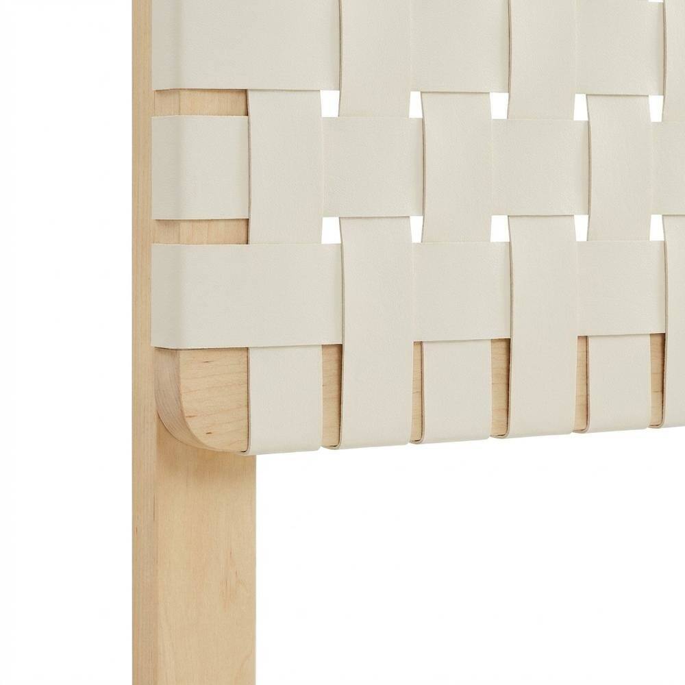 Alt View 1. FurniFact - Vegan Leather Queen Headboard with DurableTexture for Bedroom - Beige.