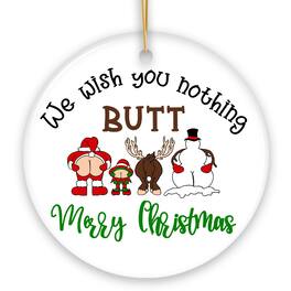 OrnamentallyYou - We Wish You Nothing But a Merry Christmas Funny Ornament Circle Version - Multi-colored