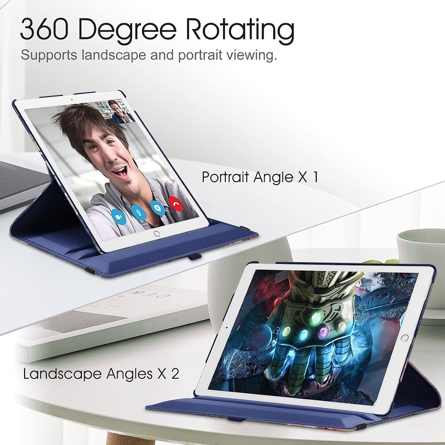 360 Degree Rotating  
Supports landscape and portrait viewing.  
Portrait Angle X 1  
Landscape Angles X 2