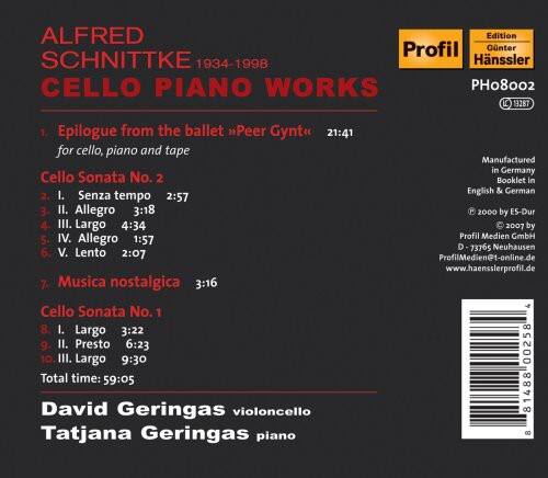 David Geringas - Epiloge from the Ballet / Cello Sonata   - COMPACT DISCS [CD] price history on PriceWatchPro