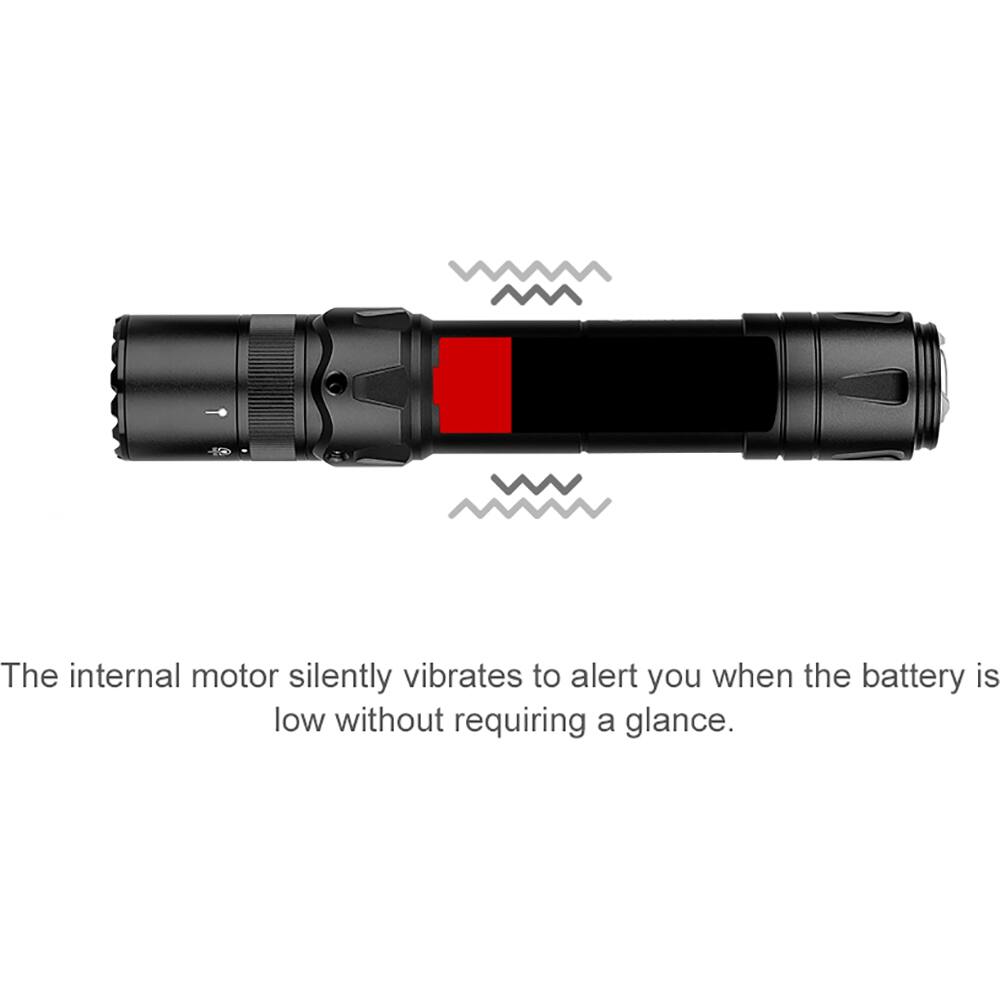 The internal motor silently vibrates to alert you when the battery is low without requiring a glance.