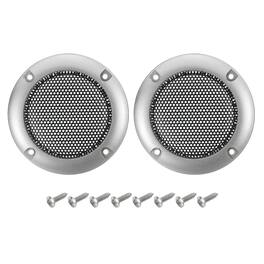 Unique Bargains - 2pcs Speaker Grill Mesh Metal Woofer Guard Protector ABS Frame with Screws for Home Audio Car Speaker - Black