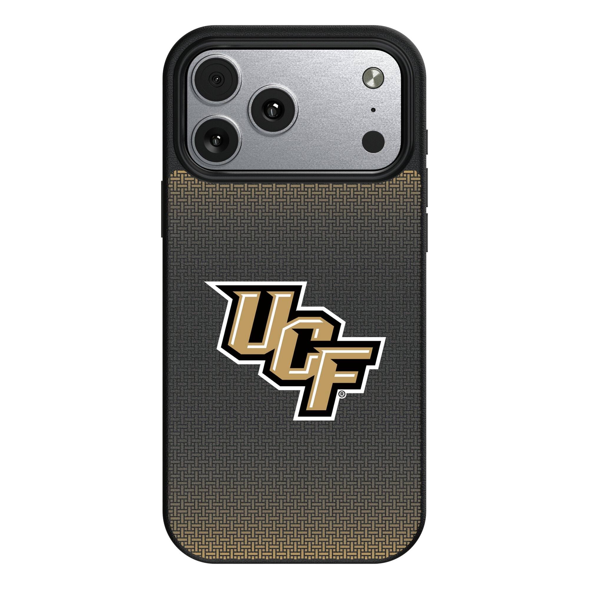 Front. Keyscaper - UCF Knights Linen Logo iPhone Magnetic Bump Case - 15 - Black.
