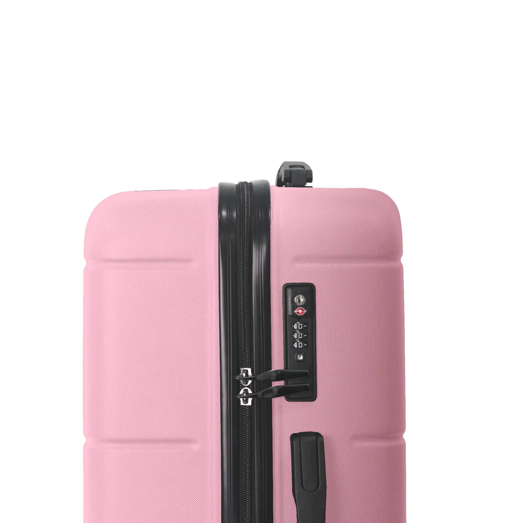 Alt View 8. Bestier - 3-Piece ABS Hardshell Luggage Set (20”/24”/28”) with TSA Lock, Spinner Wheels & Lightweight Design - Sakura Pink.