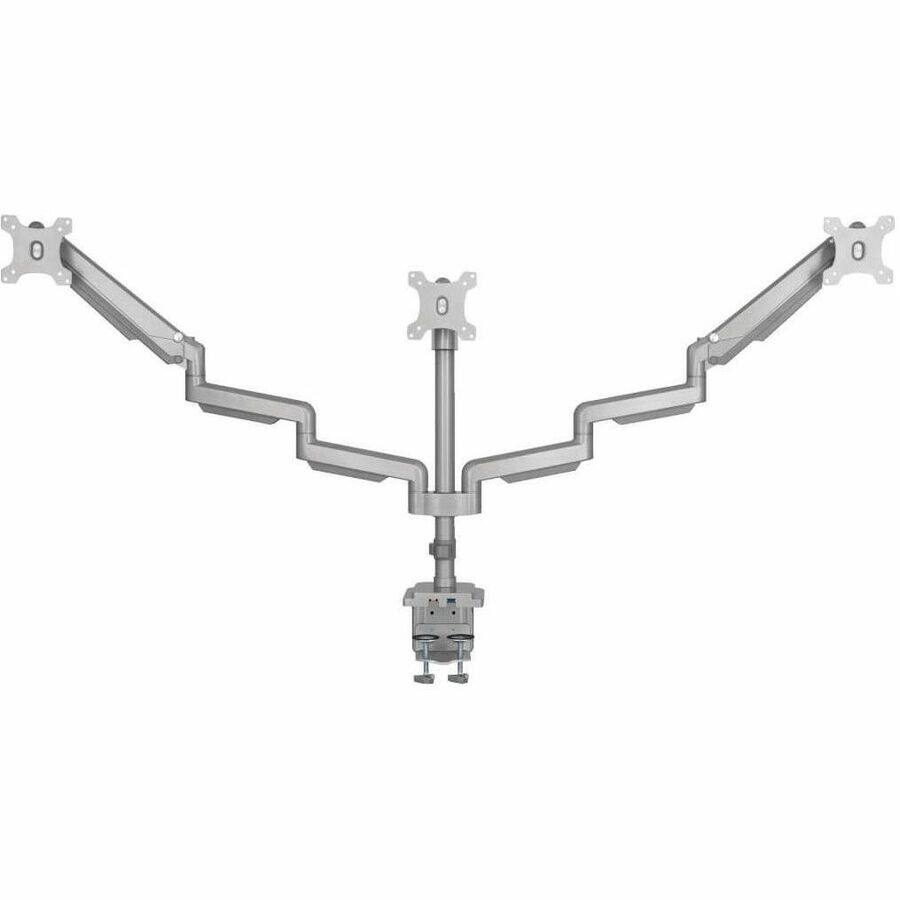 Alt View 7. Tripp Lite - Eaton Tripp Lite Series Triple-Display Gas-Spring Flex-Arm Desktop Clamp and Grommet for 17" to 30" Flat-Screen Displays - Silver.