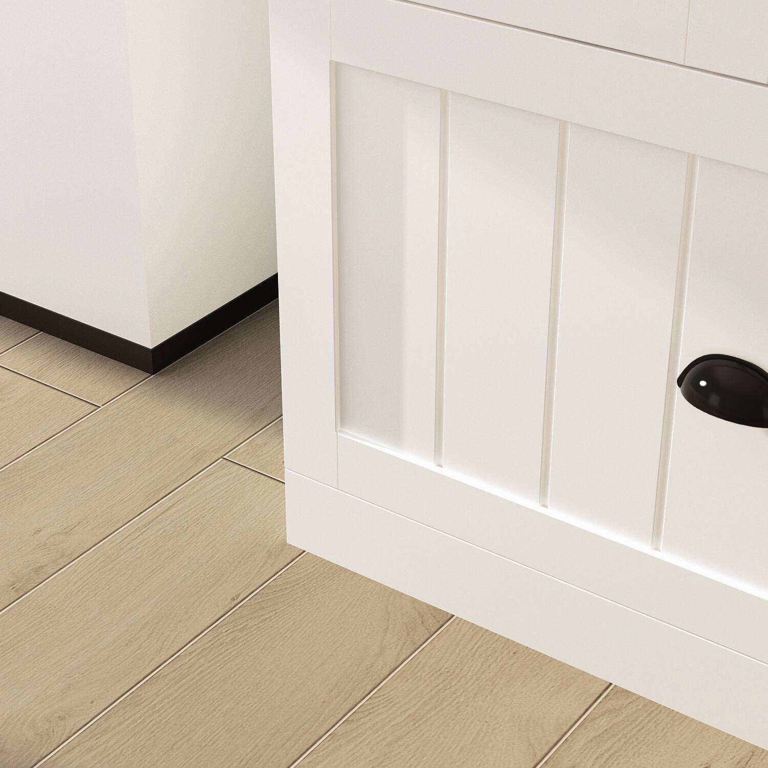 Alt View 8. FUFU & GAGA - FUFU&GAGA Storage Cabinet: Adjustable Shelves Multi - Zone Organizing for Bedroom & Living Room - White.