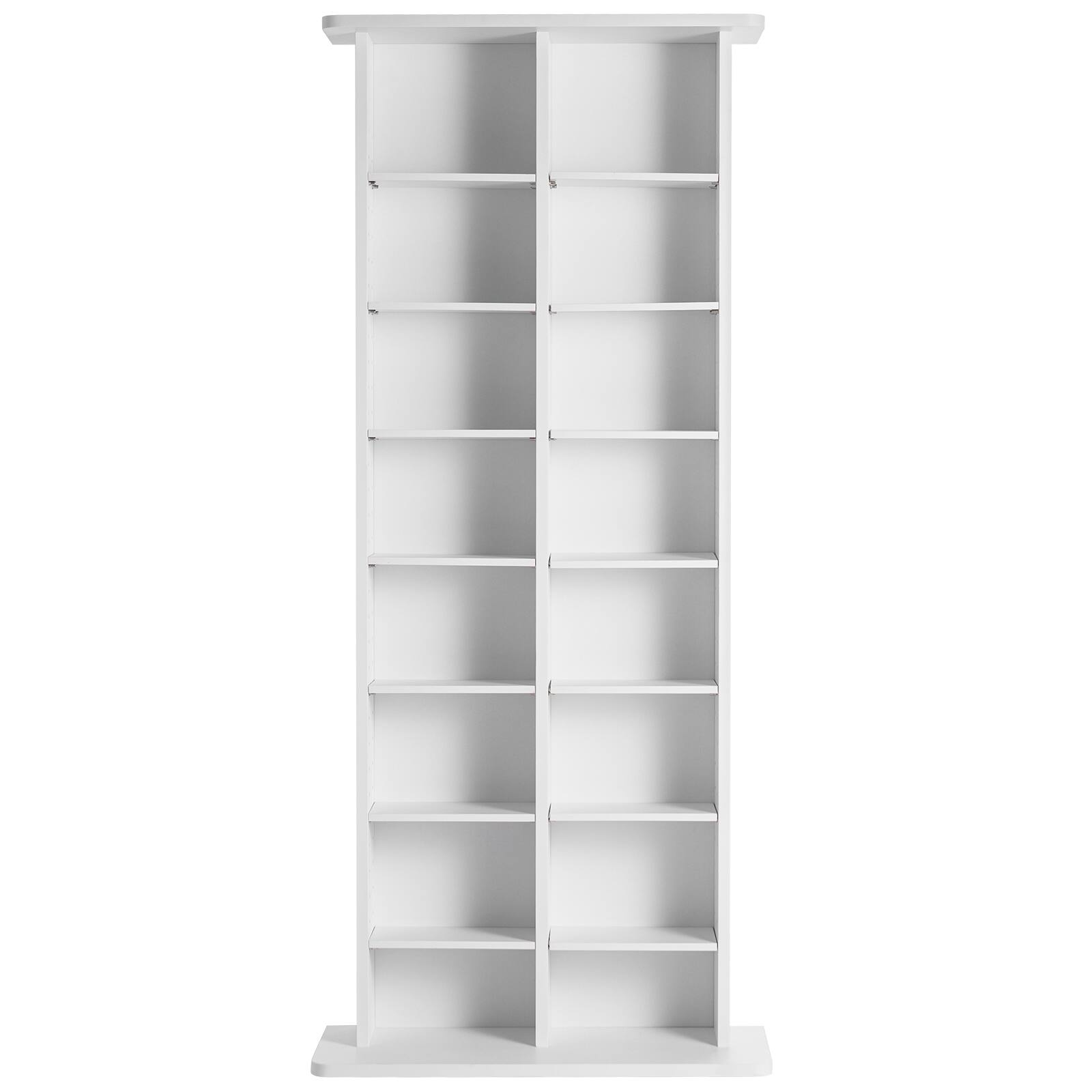 Alt View 5. VEVOR - Media Storage Cabinet, 8-layer DVD Shelf Holds up to 464 CDs, Adjustable CD Shelves 16 Compartments - White.