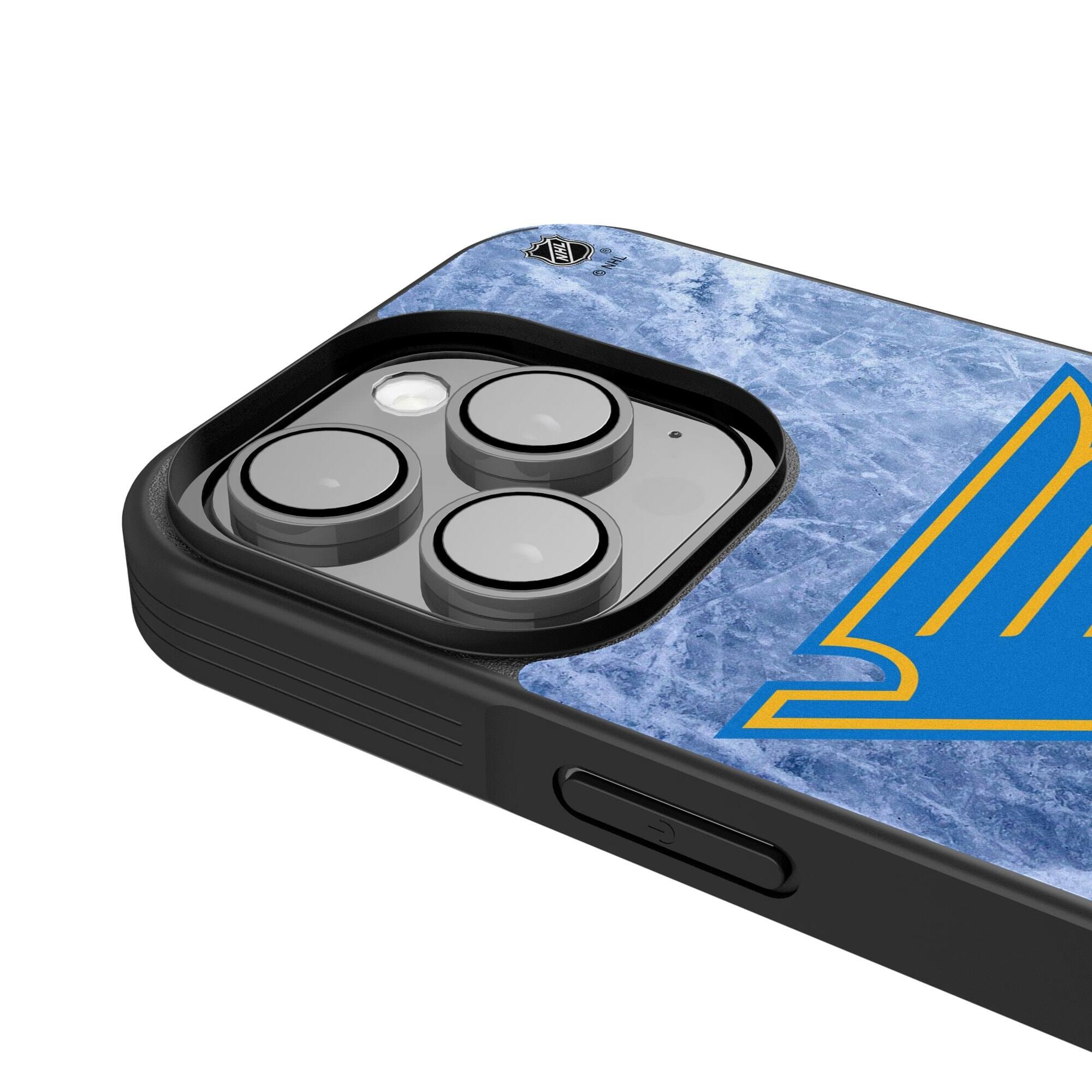 Alt View 3. Keyscaper - St. Louis Blues iPhone Bump Ice Design Case - 14 Pro Max - Multicolor.