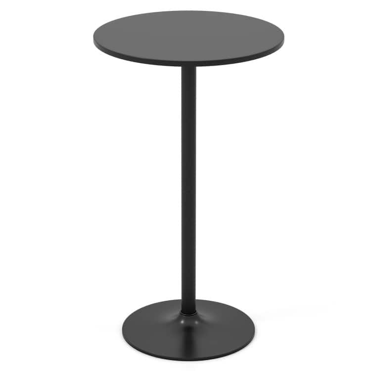 SlickBlue - Contemporary Round Coffee Table with Metal Base and MDF Top for Living Room - Black