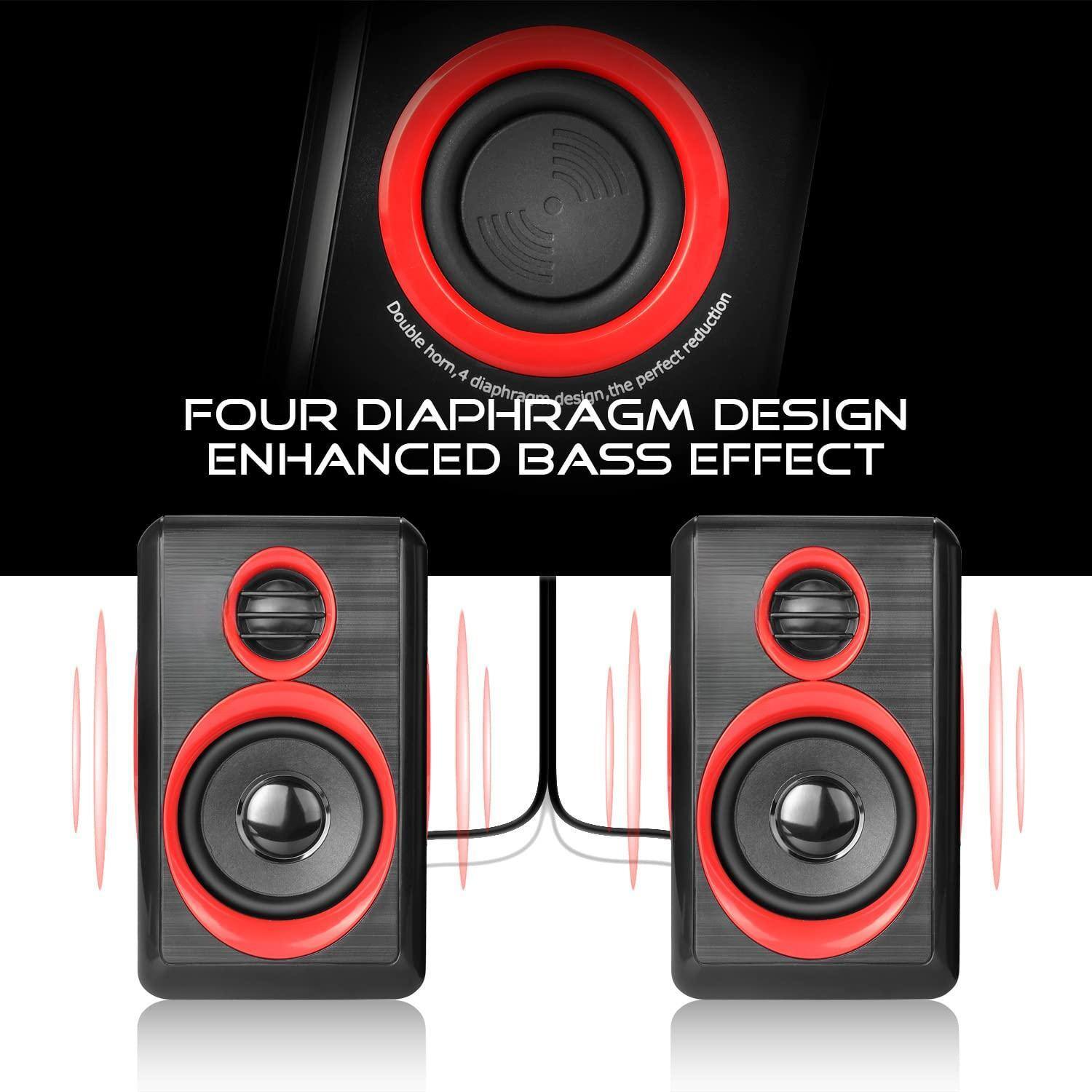 FOUR DIAPHRAGM DESIGN  
ENHANCED BASS EFFECT  

Double horn, 4 diaphragm design, the perfect reduction