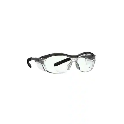 Front. Amber Sporting Goods - 3M Reader Safety Glasses, 2.0 Diopter, Black Frame, Clear Lens, 1 Pack - Black.