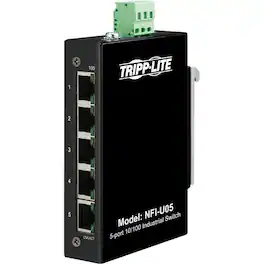 Eaton Tripp Lite Series 5-Port Unmanaged Industrial Ethernet Switch - 10/100 Mbps, Ruggedized, -40° to 75°C - Unknown