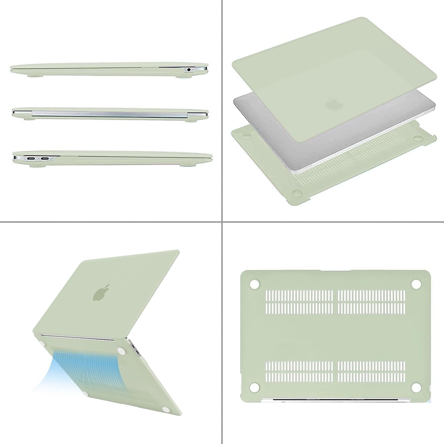 Alt View 1. mosiso - Case for MacBook Air 13 inch Case 2020 2019 2018 Release M1 A2337 A2179 A1932 with Touch ID with Keyboard Cover - Sage Green.