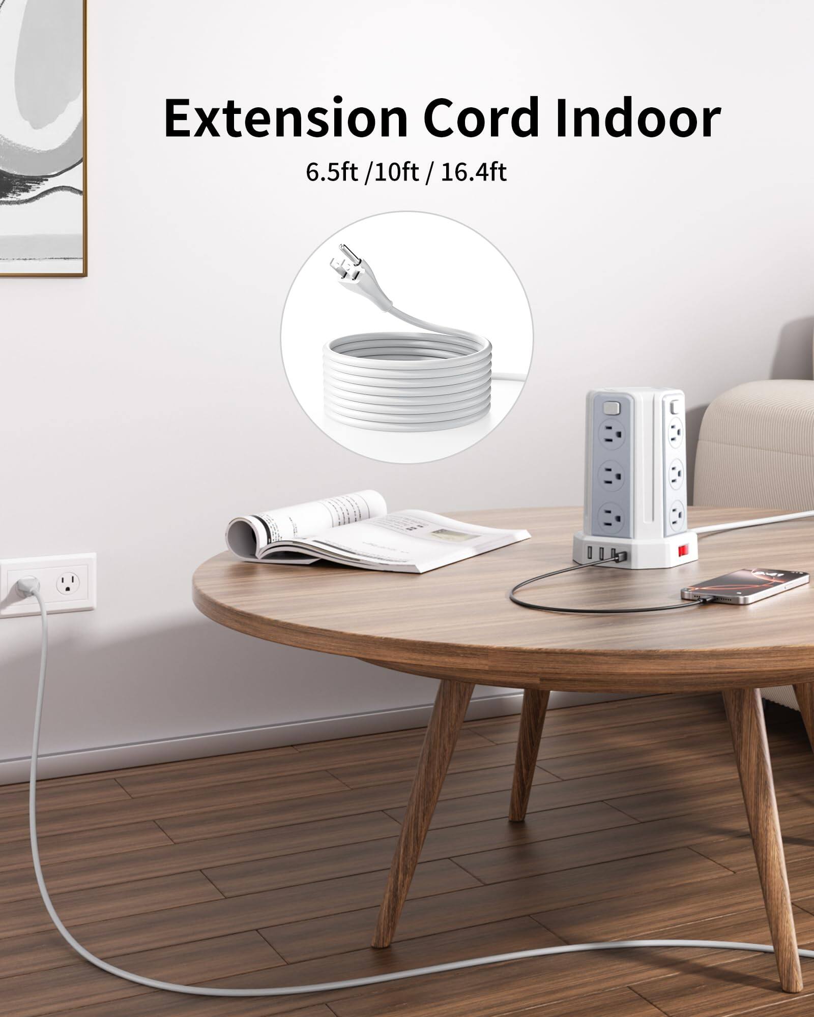 Extension Cord Indoor  
6.5ft / 10ft / 16.4ft