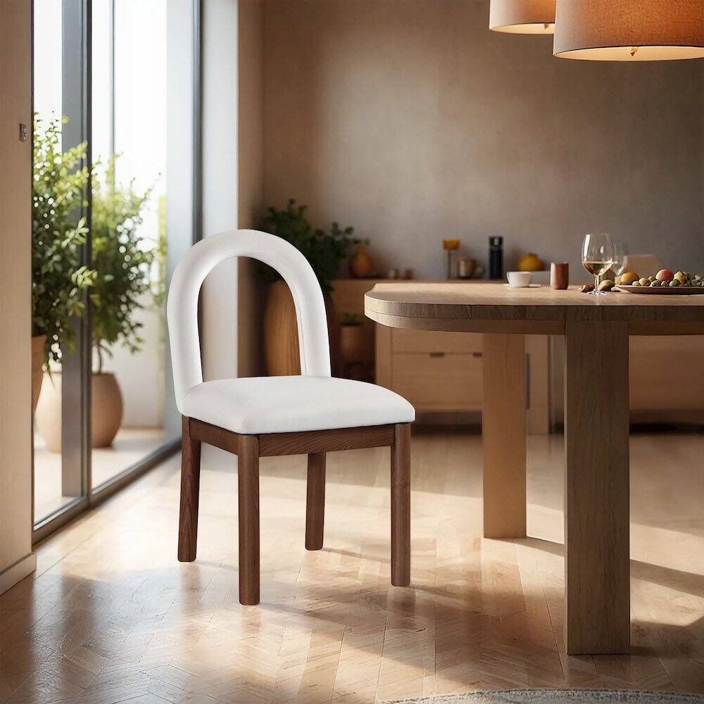 Alt View 1. Meridian Furniture - Conrad Cream Velvet Dining Chair - Beige.