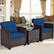 Alt View 3. Costway - 3PCS Patio Rattan Furniture Set Cushioned Conversation Set Coffee Table - Navy.