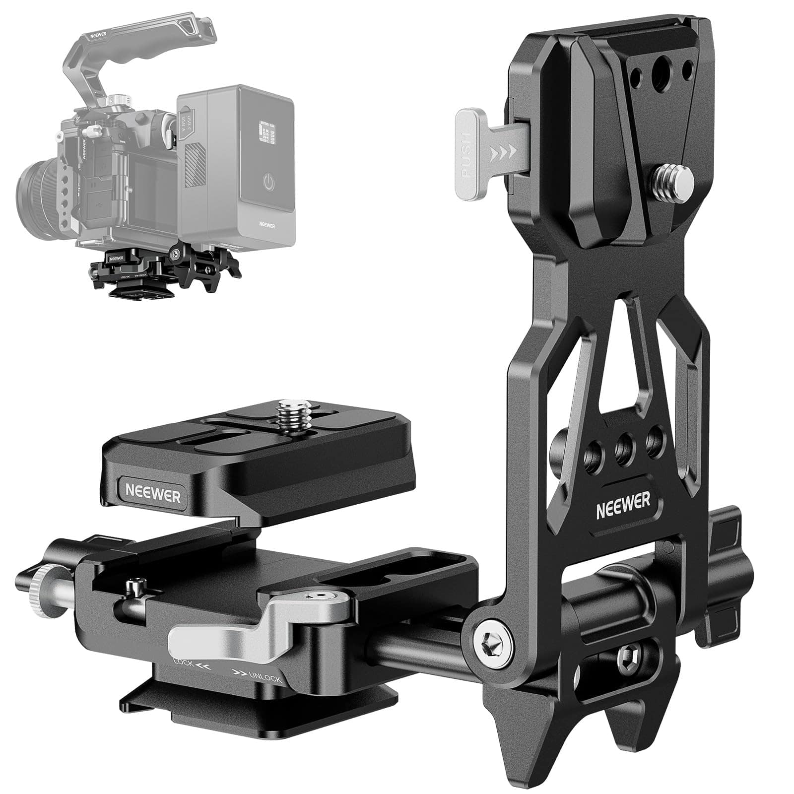 Neewer - PS015 PRO Foldable V-Plate w/ Arca for Gimbals