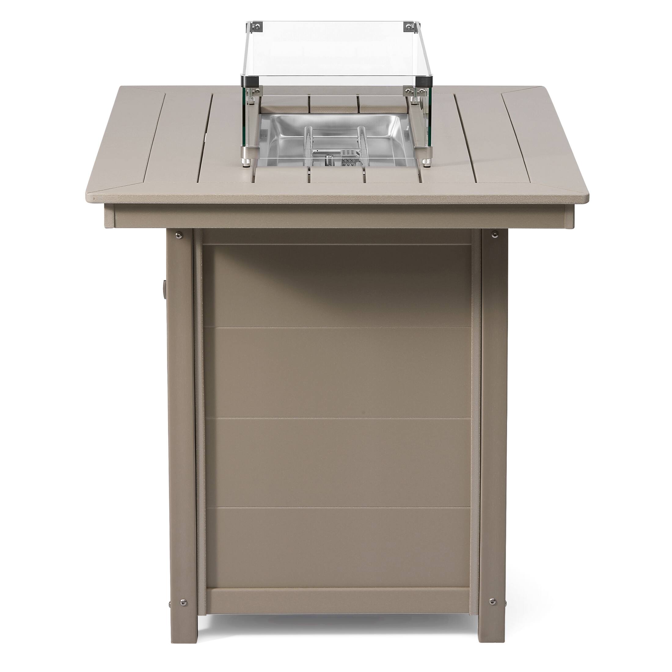 Alt View 1. WestinTrends - WestinTrends Helios 46" Modern Outdoor Patio Gas Propane Rectangle Fire Pit Table - Weathered Wood.