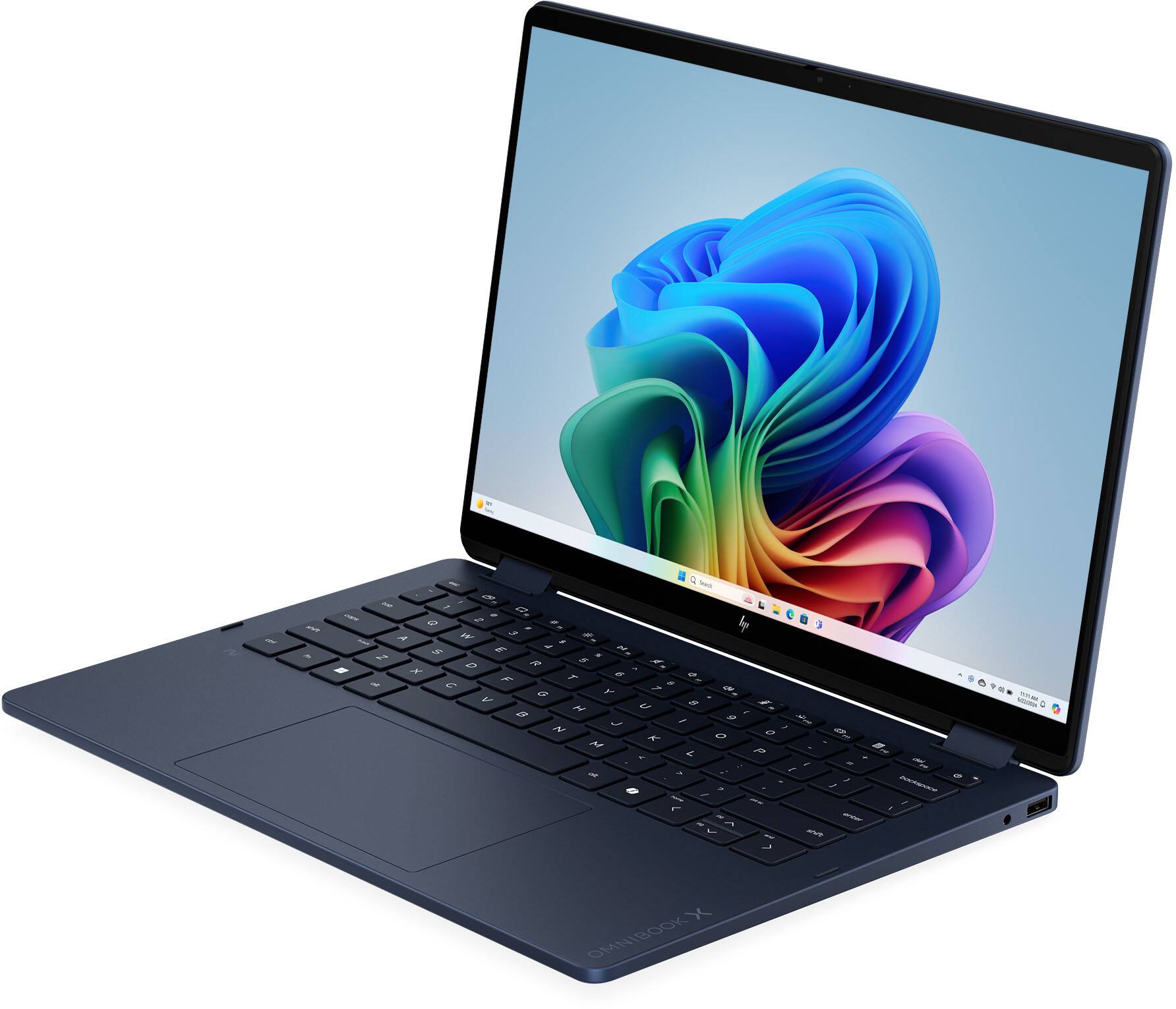 Alt View 10. HP - OmniBook X Flip 2-in-1 14" 2K Touchscreen Laptop - Intel Core Ultra 7 - 24GB Memory - 512GB SSD - Atmospheric Blue.