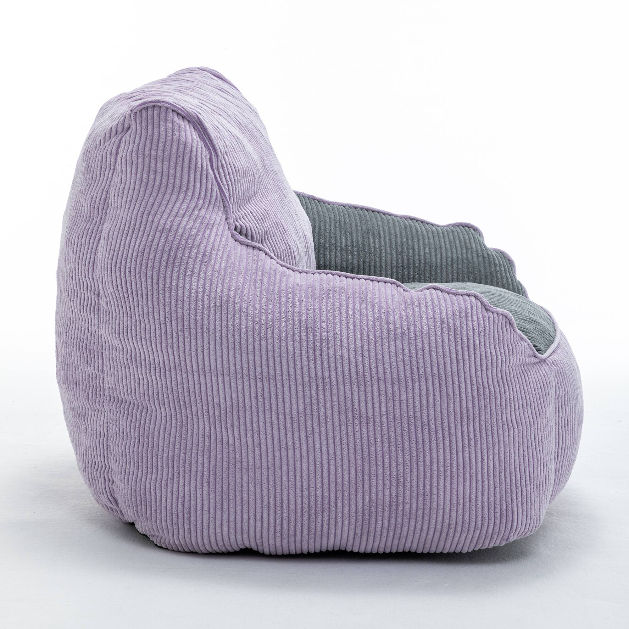 Alt View 10. GOODSILO - Large Corduroy Bean Bag Sofa Chair with Armrests and Included Filler for Living Room and Bedroom - Gray,Purple.