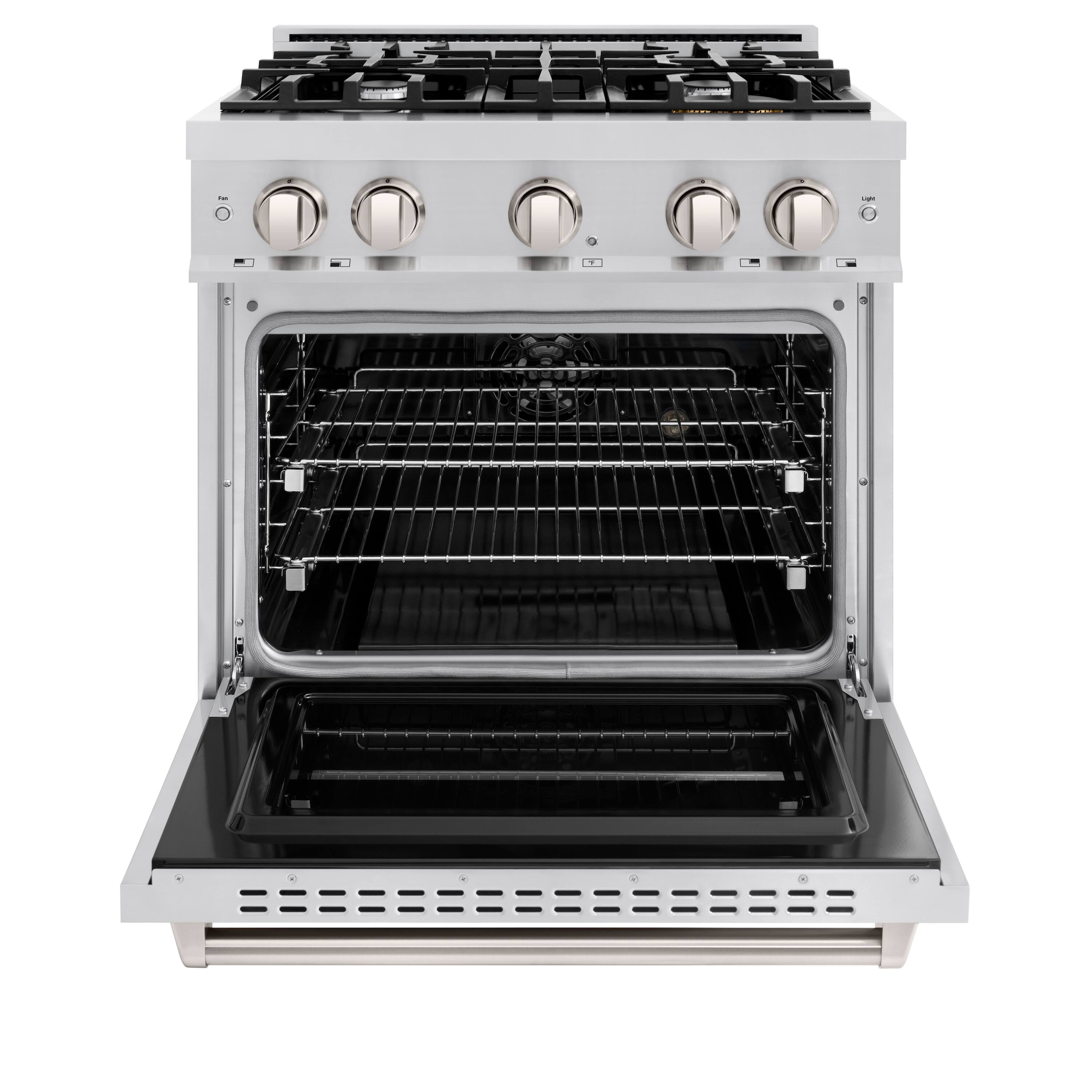 Alt View 1. ZLINE - 30” Classic Dual Fuel Range with 4 Burner Cooktop and Convection Oven (CDR30) - Stainless Steel.