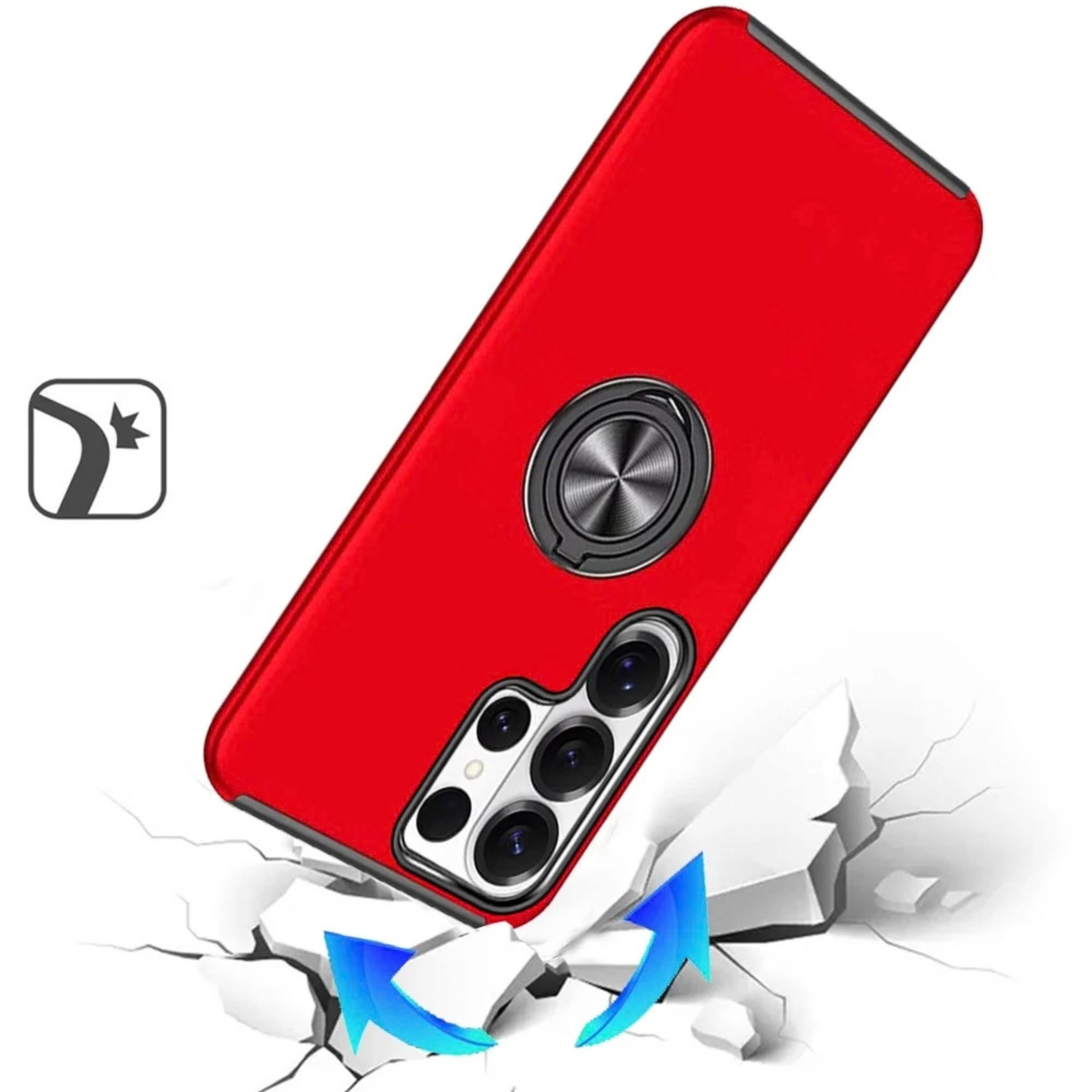 Kitcheniva Dual Layer Ring Stand Shockproof Phone Case With Tempered ...