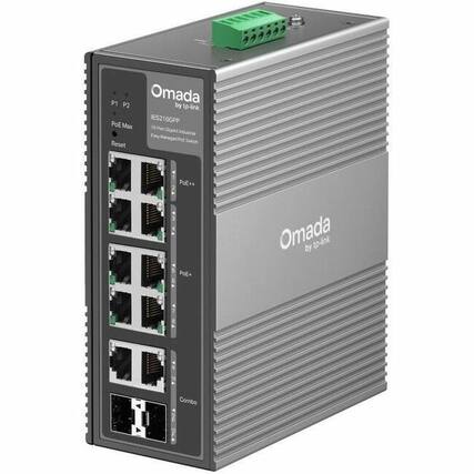 P1 Omada P2 by tp-link IES210GPP POE Max Exty Managed Port Swre Reset PoE++ 3 PoE+ 6 Omada by tp-link Combo