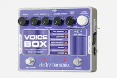 - **Blend**
- **Reverb**
- **Gender Bender**
- **Voice Mix**
- **Dry**
- **Harmony**
- **Low**
- **High**
- **Mic Gain**
- **Low Harmony**
- **High Harmony**
- **Low+High**
- **Multi Harmony 1**
- **Multi Harmony 2**
- **Multi Harmony 3**
- **Octaves**
- **Unison+Whistle**
- **Vocoder**
- **Mode (Push Preset)**
- **Mic Bypass**
- **Presets**
- **Inputs: Inst, Mic**
- **Outputs: Inst, Mic**
- **Electro-Harmonix**
- **Voice Box**
- **Harmony Machine and Vocoder**