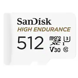 SANDISK - High Endurance 512GB UHS-I microSDXC Memory Card with SD Adapter