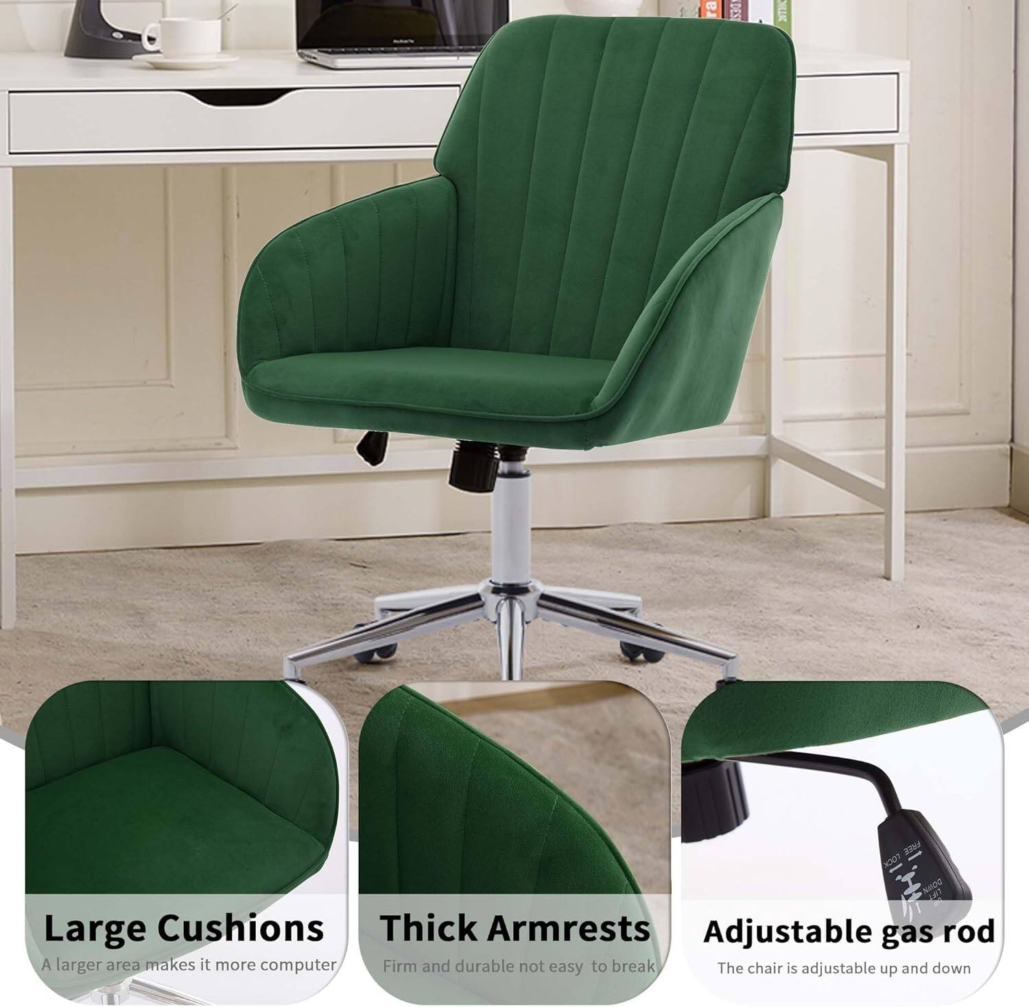 - Large Cushions: A larger area makes it more comfortable.
- Thick Armrests: Firm and durable, not easy to break.
- Adjustable gas rod: The chair is adjustable up and down.