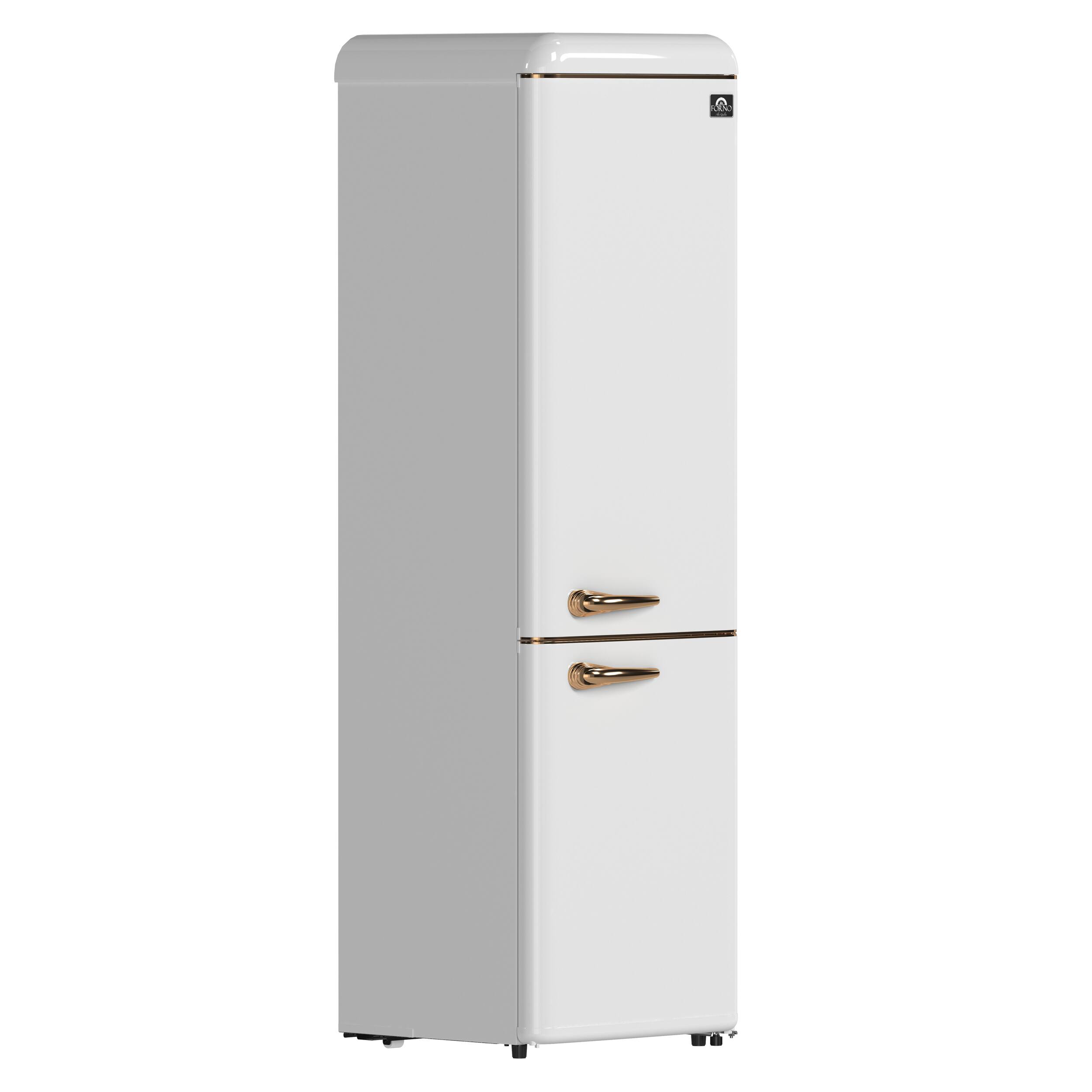 Angle. Forno Appliances - Storico 9 Cu. Ft. Retro Compact Refrigerator with Bottom-Freezer - White.