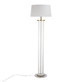 Loheer - Rope Floor Lamp Wood and White Metal Nautical Standing Light for Coastal Living Room Decor 62 Inch Tall - Natural