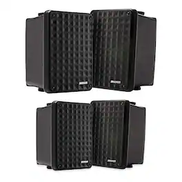 KICKER - KB6 Indoor Outdoor Black Speakers – 2 Pair for Patio, Dock & Garage - Black/Gray