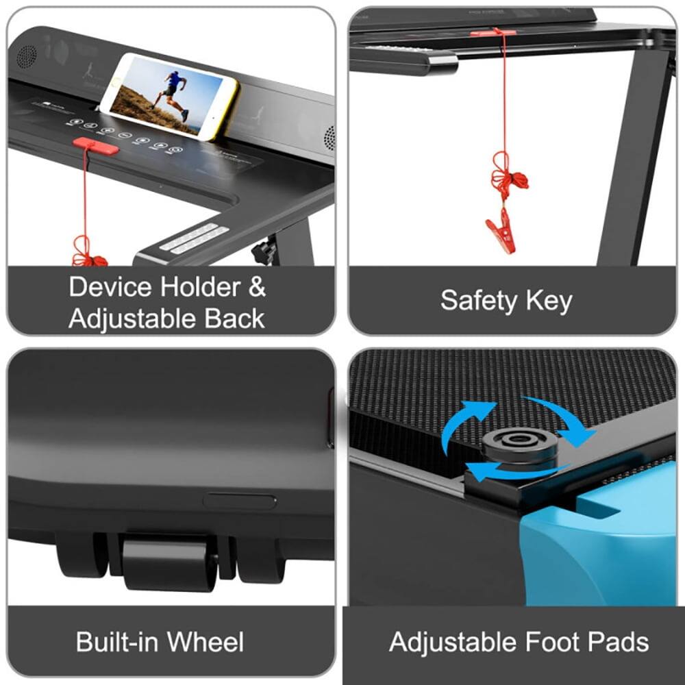 - Device Holder & Adjustable Back
- Safety Key
- Built-in Wheel
- Adjustable Foot Pads