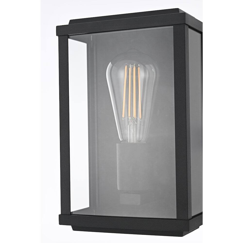 Alt View 2. Elegant Lighting - Santos 6 Inch Outdoor Wall Sconce In Black - Black.