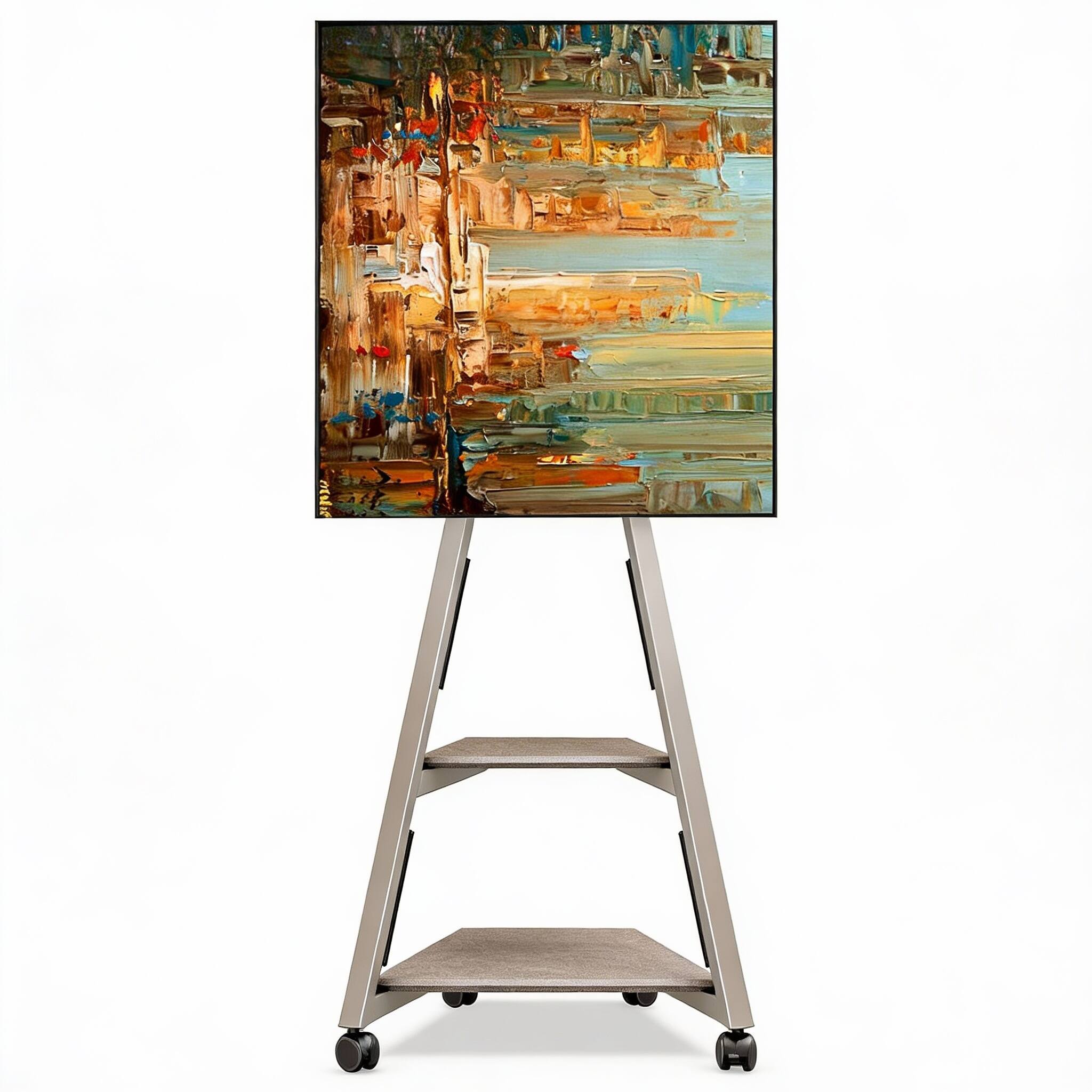 Frangdom - Corner TV Stand Rolling Cart 32-65" VESA 400x400 - Morandi grey