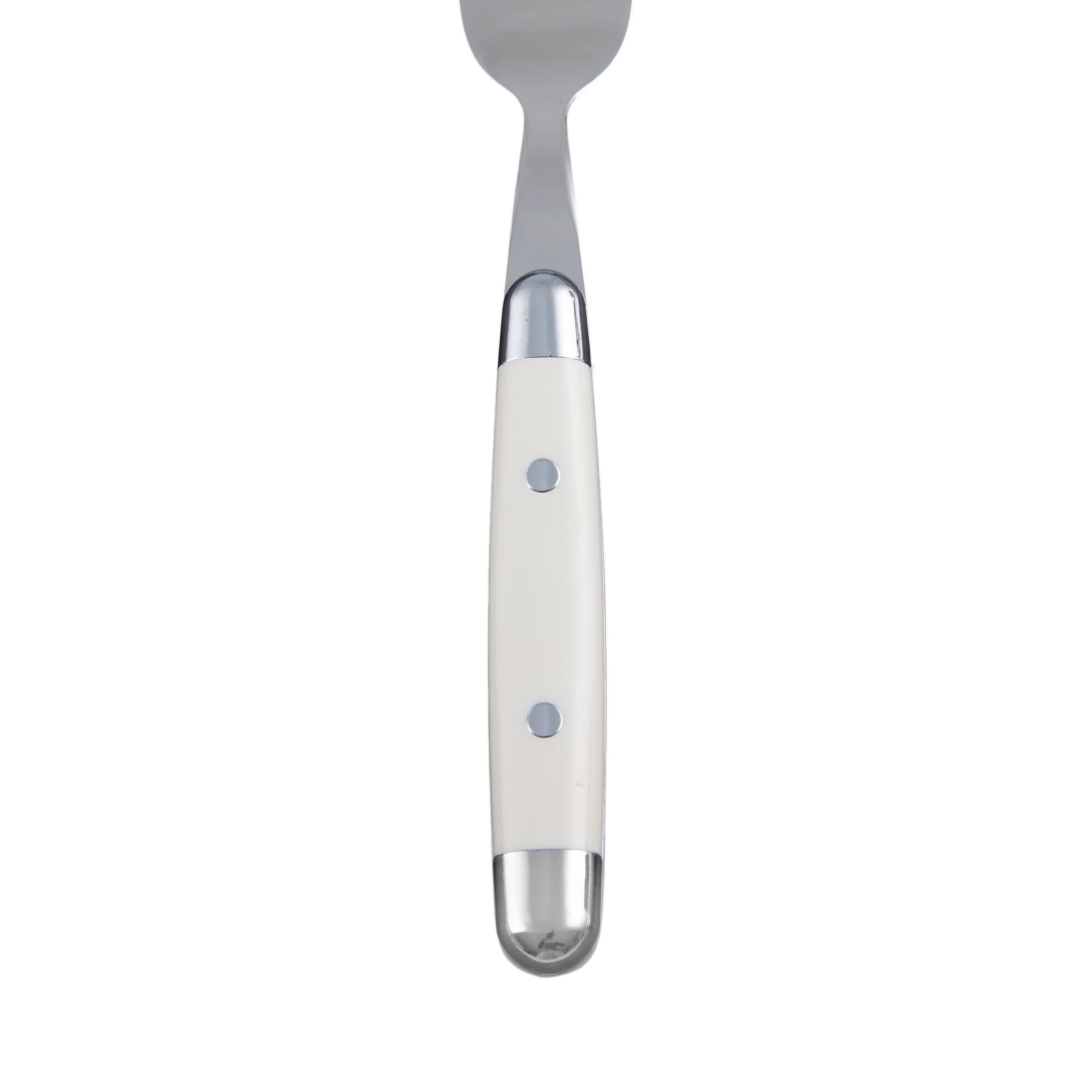 Left. Dazzed Corner - Silverware Set, 16-Piece Flatware Set, Service for 4, 18/0 Stainless Steel, Dishwasher Safe - White.