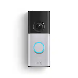 Ring - Wired Doorbell Plus (2nd Gen)Retinal 2K for crisp, true-to-life video, 3D Motion Detection, Low-Light Sight - Silver