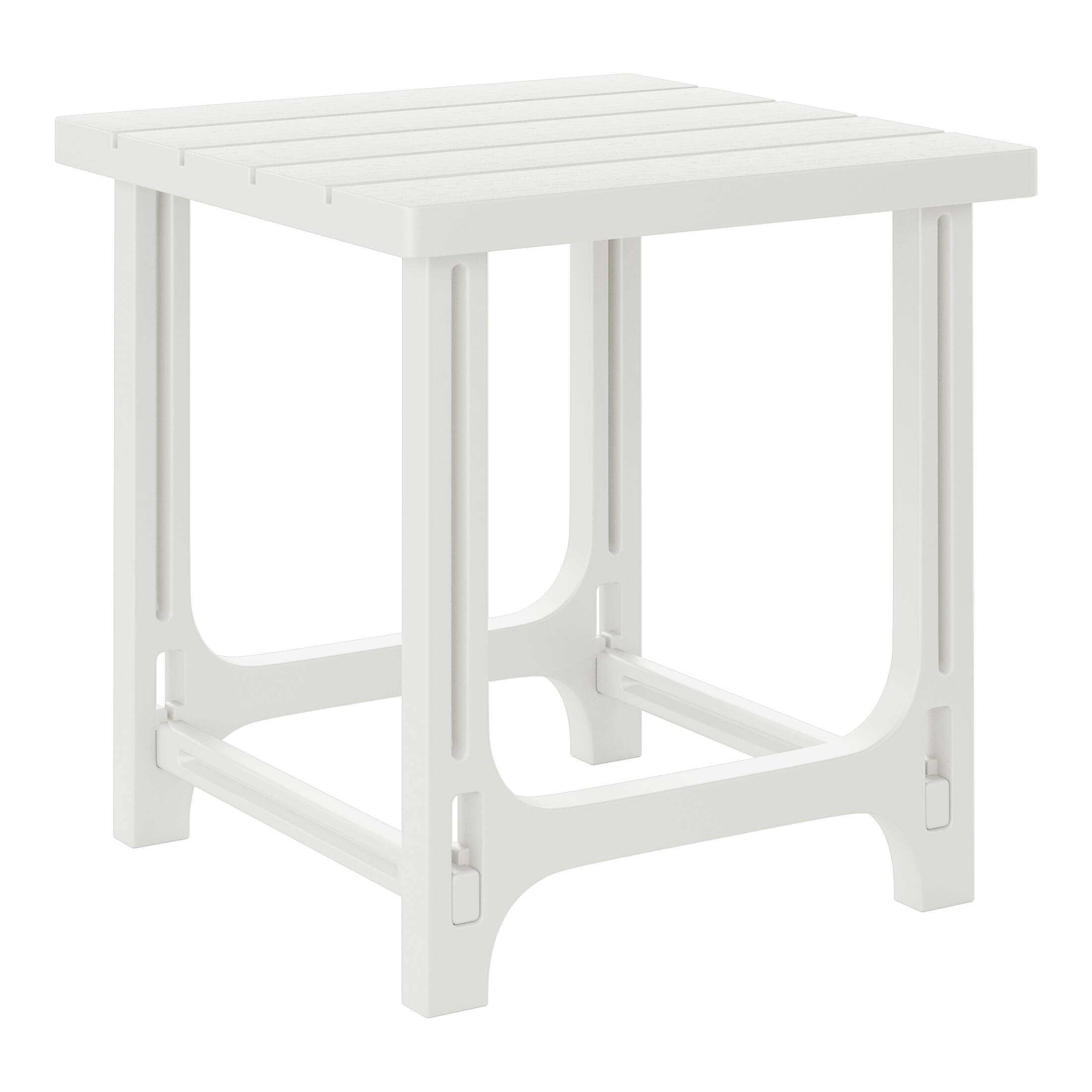 Alt View 2. WestinTrends - WestinTrends Azura 2-Piece HDPE Plastic Adirondack Patio Chair With 18" Side Table Set - White.