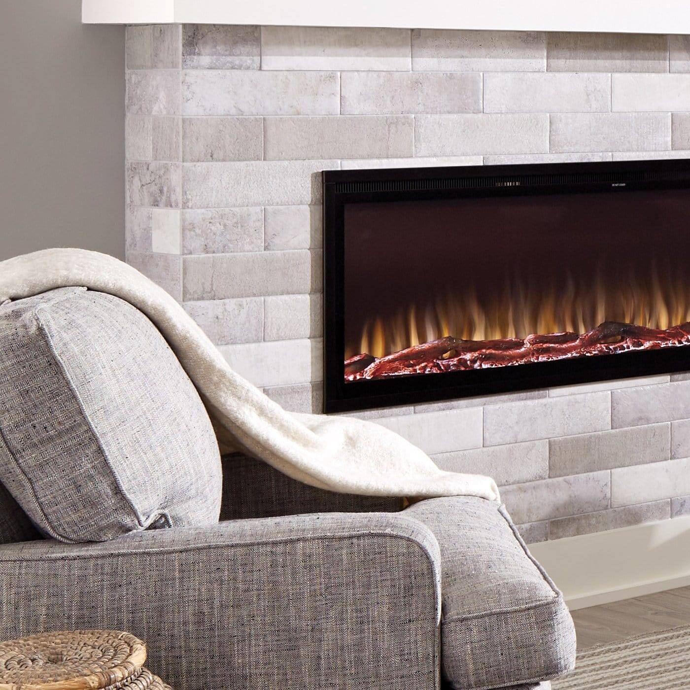 Alt View 7. Touchstone Home Products - 40 in. Wall Mounted Recessed Sideline Elite Forte Smart Electric Fireplace 1500W - Black.