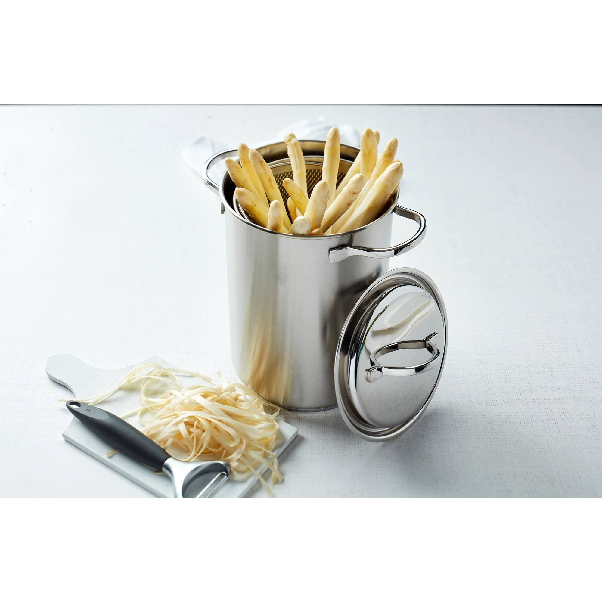 Alt View 5. Demeyere - Demeyere Resto 4.8-qt Stainless Steel Asparagus/Pasta Cooker Set - Stainless Steel.