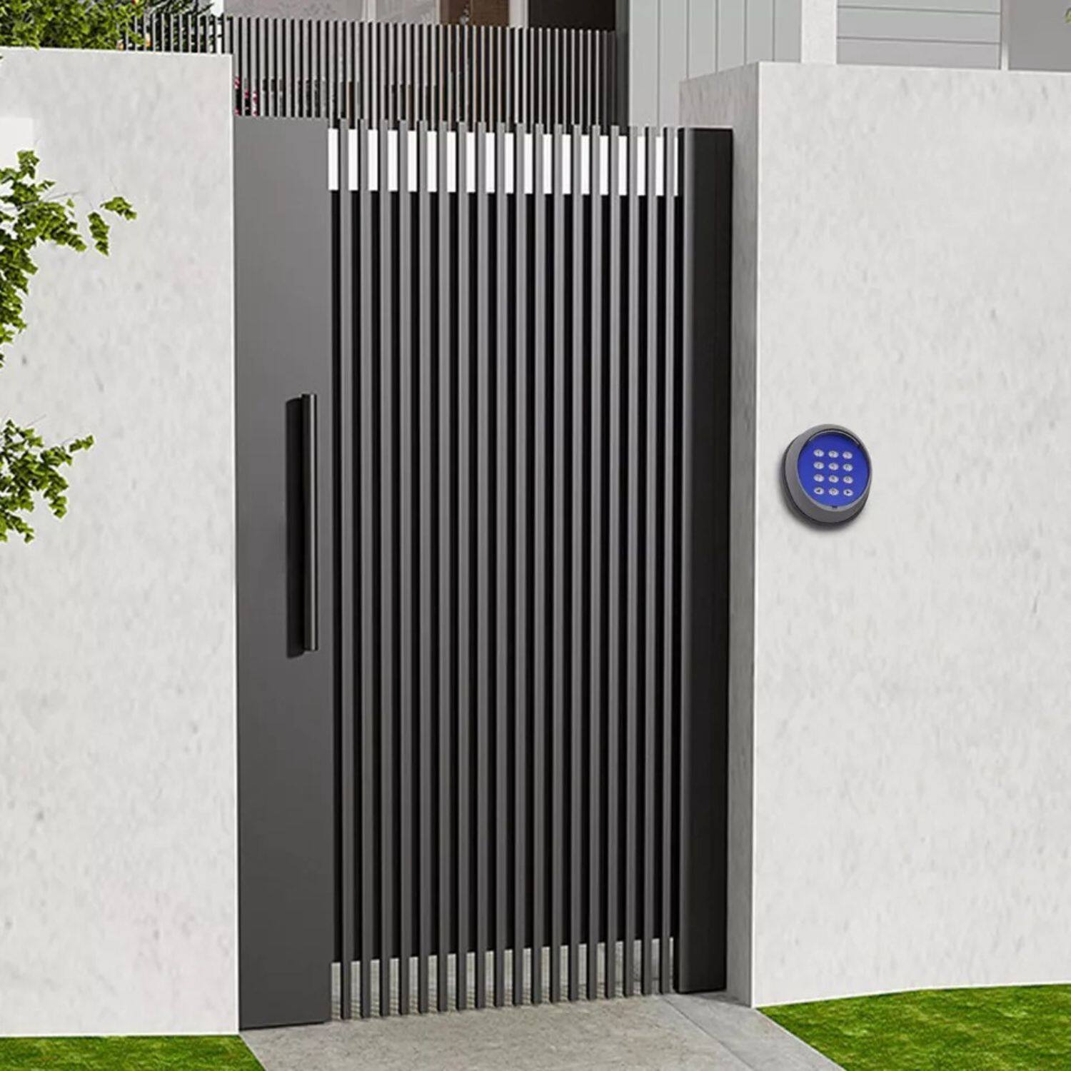 Left. Stock Preferred - Wireless Keypad for Swing and Sliding Gate Opener - Grey & Blue.